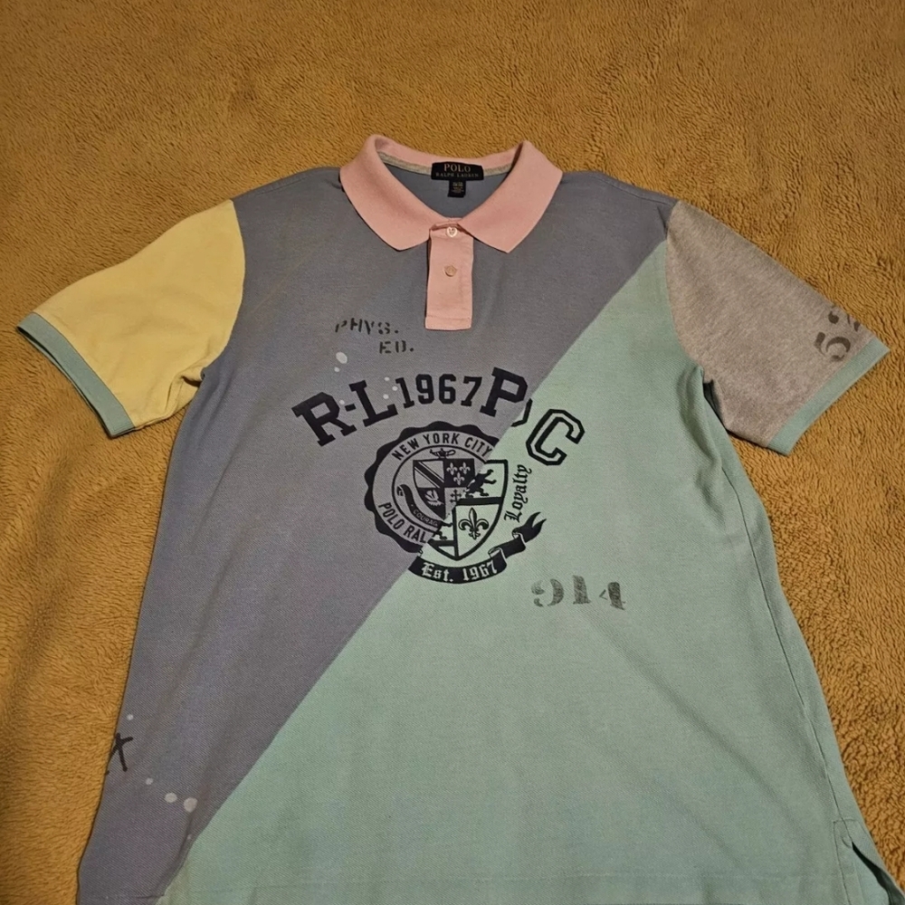 POLO RALPH LAUREN BOYS COLORBLOCKED POLO RUGBY SHIRT SZ XL RARE $30obo